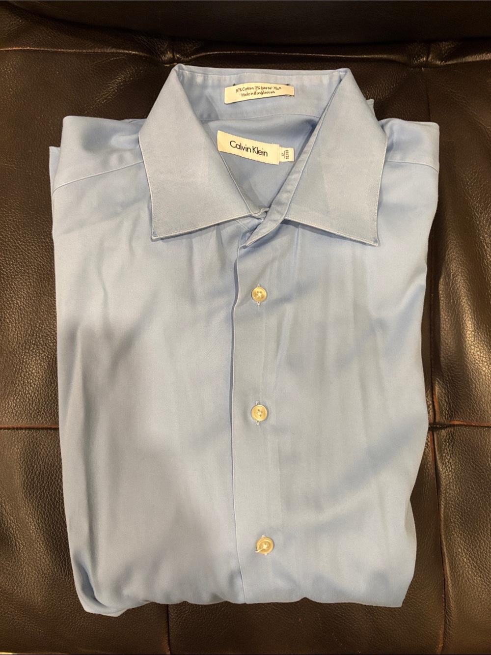 Calvin Klein Men's Pale Blue Dress Shirt - Classic Point Collar